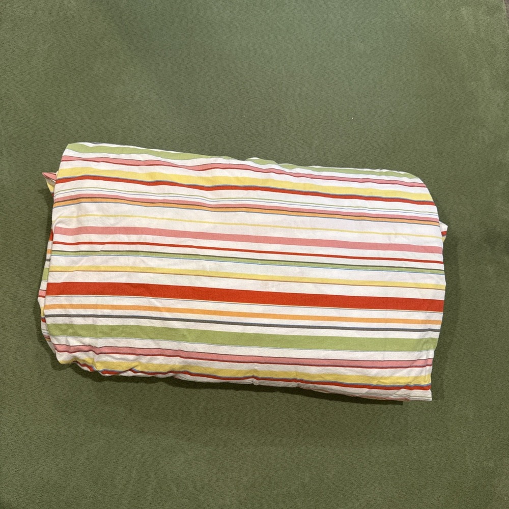 Ralph Lauren Queen Size Fitted Sheet Harbor View 100% Cotton Multi Color Stripe